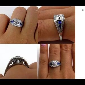 New beautiful white topaz sterling silver ring